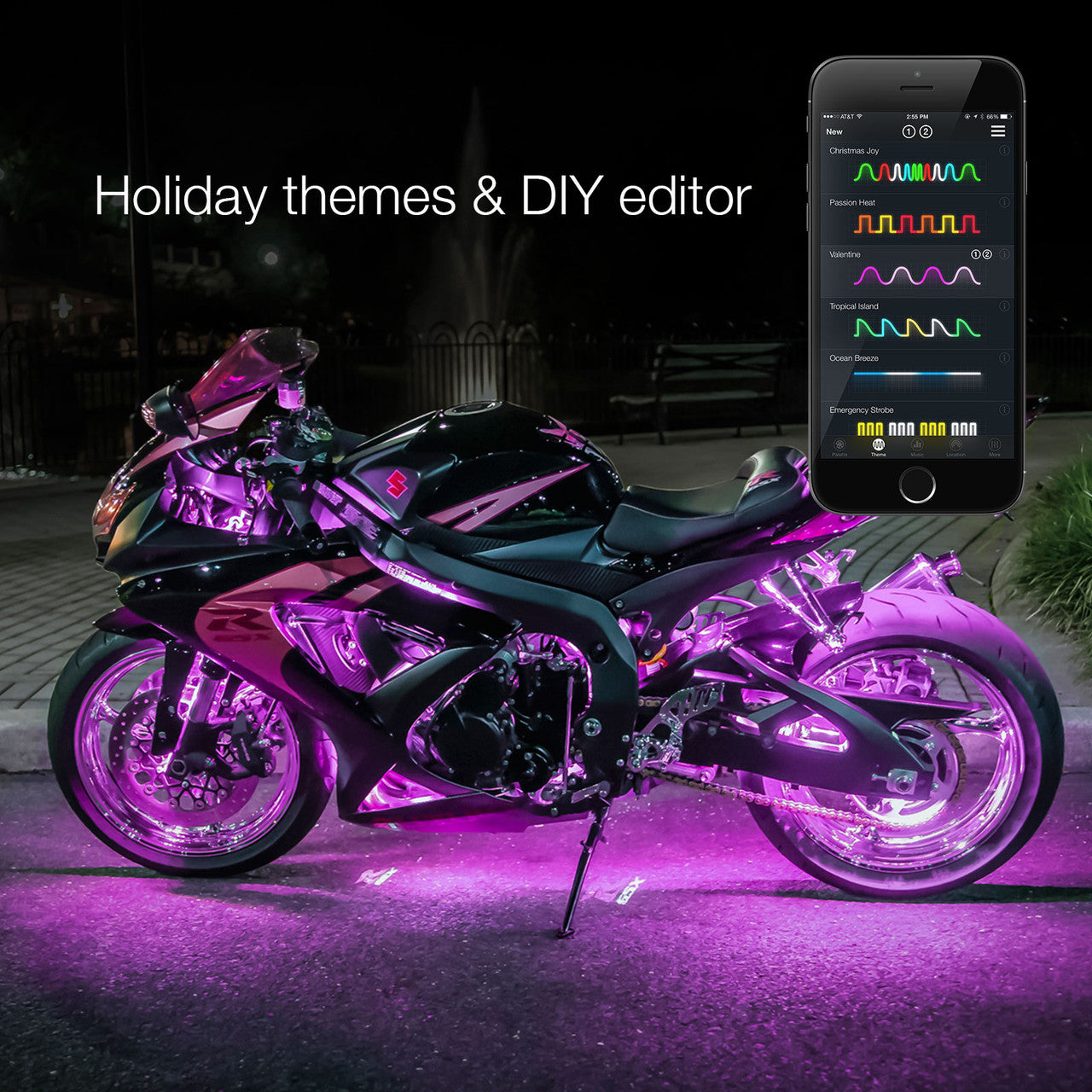 LED Motorcycle Underglow Accent Light Kits | XKchrome Smartphone App